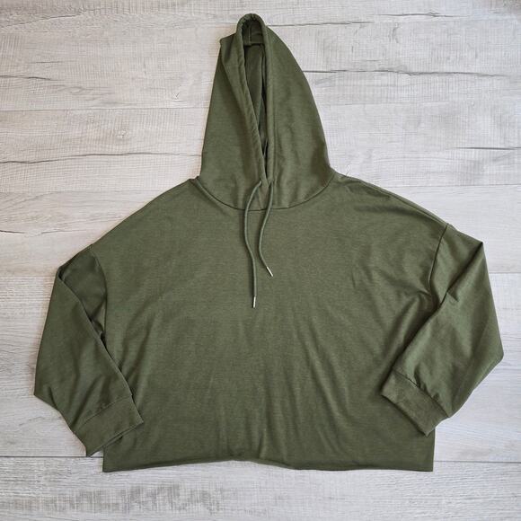 Shein Curve Green Pullover Hoodie Athletic Sweatshirt Womens Plus 3XL Drawstring - Picture 2 of 5